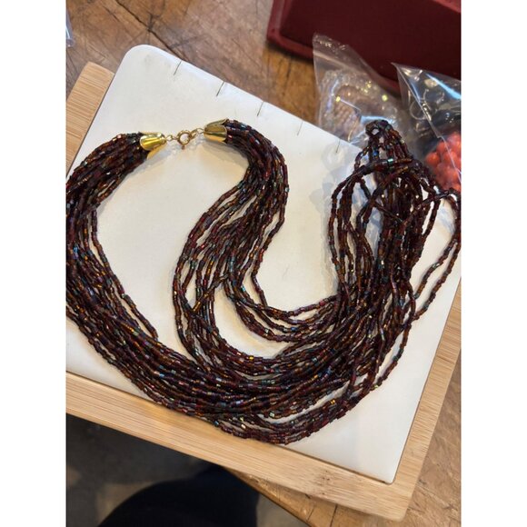 Decorative Red Jewelry Box With Assorted Costume Jewelry & Display Window - Picture 14 of 16